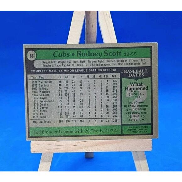 1979 Topps - Rodney Scott #86 Chicago Cubs Miscut - Picture 4 of 4